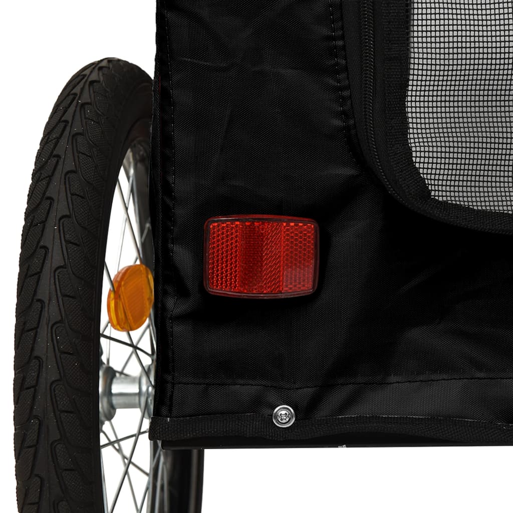Reboque bicicleta p/ animais tecido oxford/ferro preto