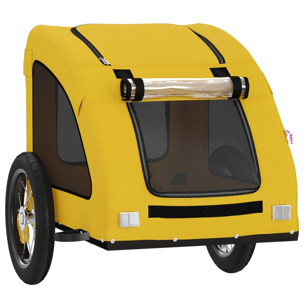 Reboque bicicleta p/ animais tecido oxford/ferro amarelo