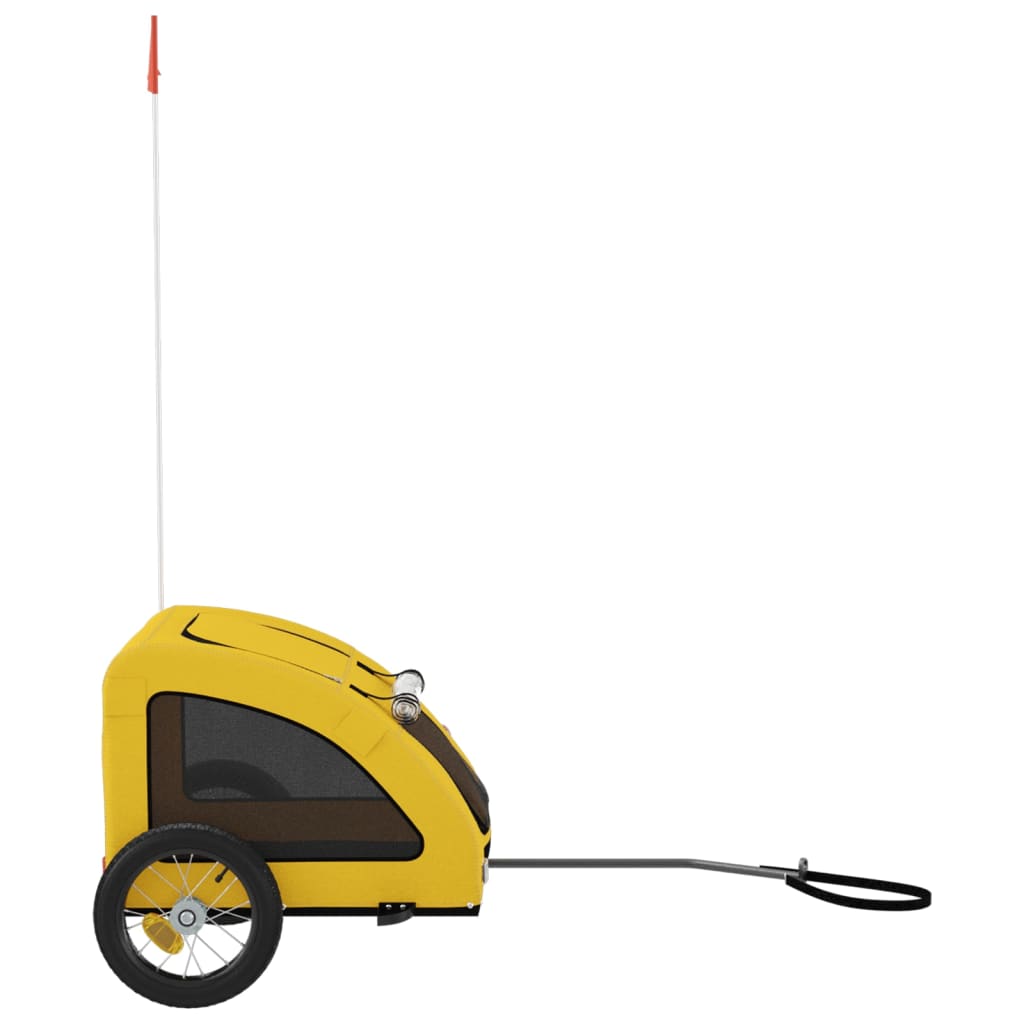 Reboque bicicleta p/ animais tecido oxford/ferro amarelo