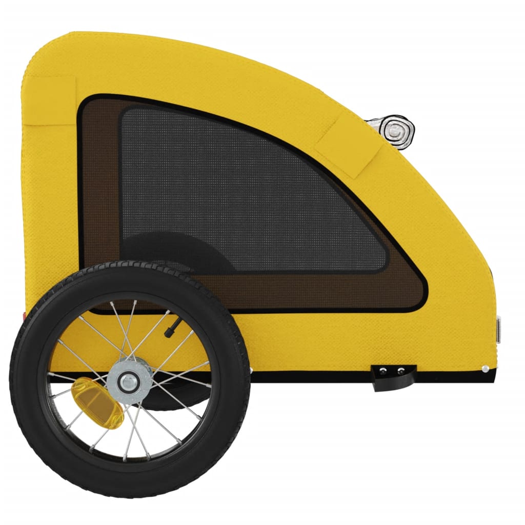 Reboque bicicleta p/ animais tecido oxford/ferro amarelo