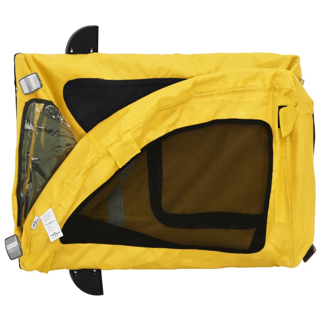 Reboque bicicleta p/ animais tecido oxford/ferro amarelo