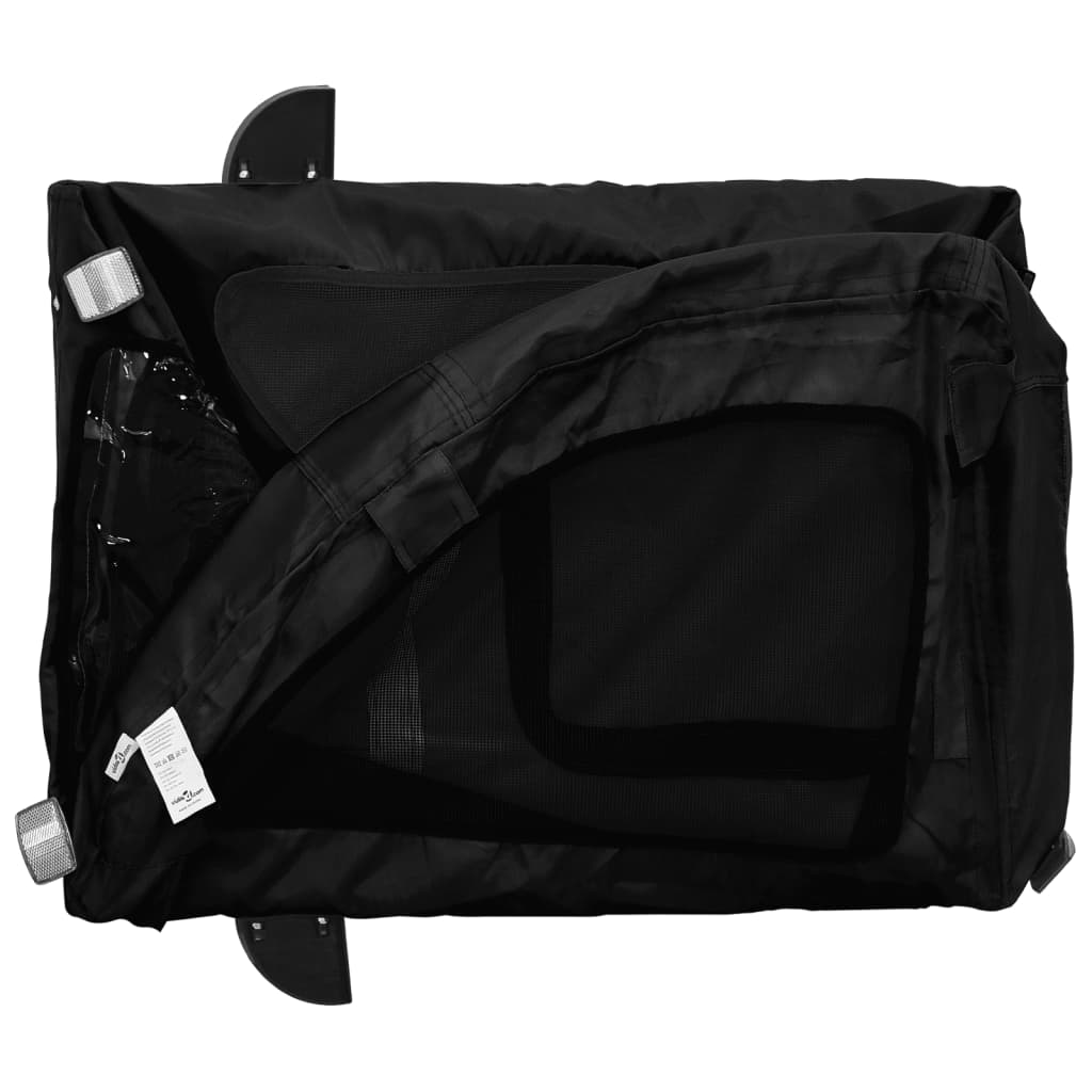 Reboque bicicleta p/ animais tecido oxford/ferro preto