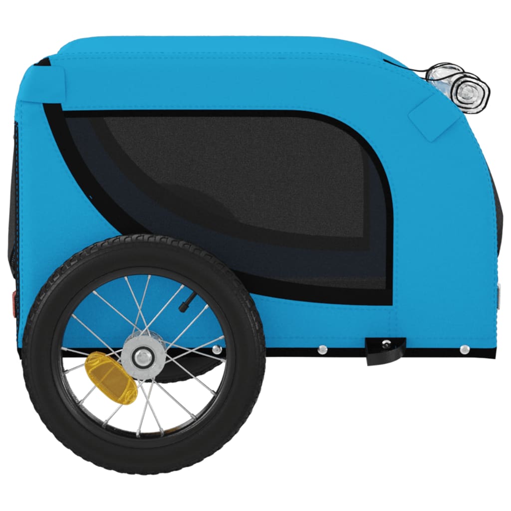Reboque de bicicleta p/ animais tecido oxford/ferro azul/preto