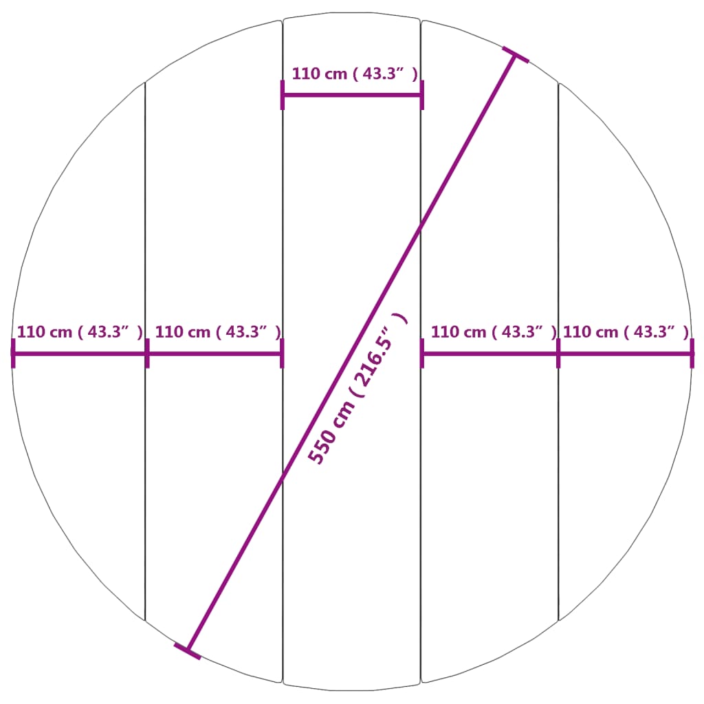 Pano para chão de piscinas Ø550 cm poliéster geotêxtil cinza