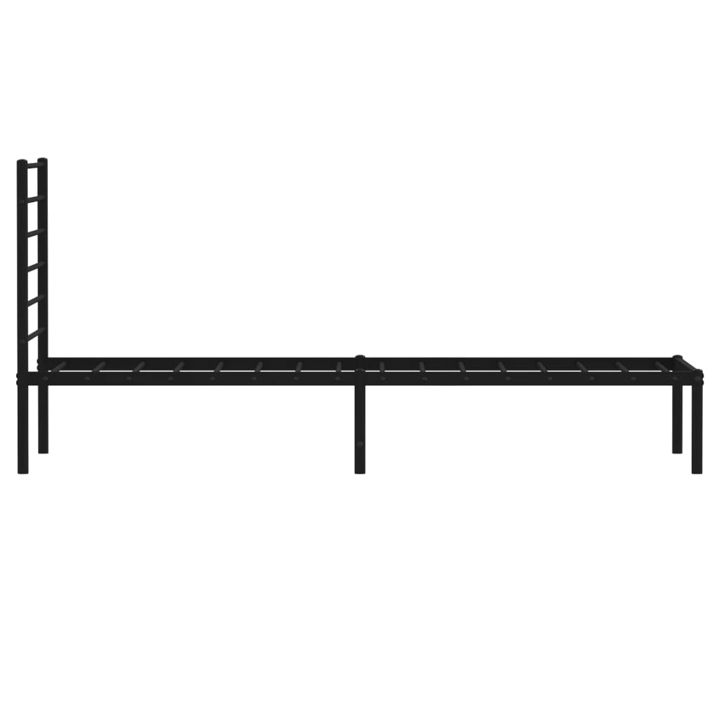 Estrutura de cama com cabeceira 90x200 cm metal preto