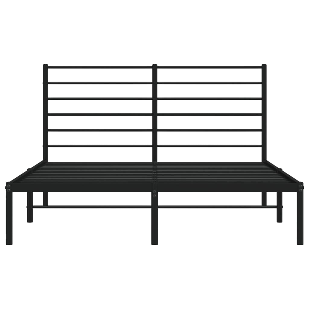 Estrutura de cama com cabeceira 140x190 cm metal preto
