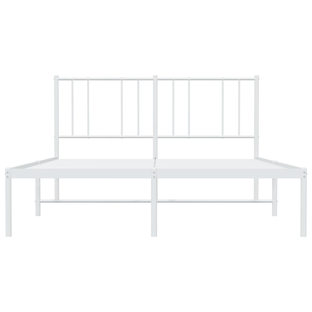 Estrutura de cama com cabeceira 140x190 cm metal branco