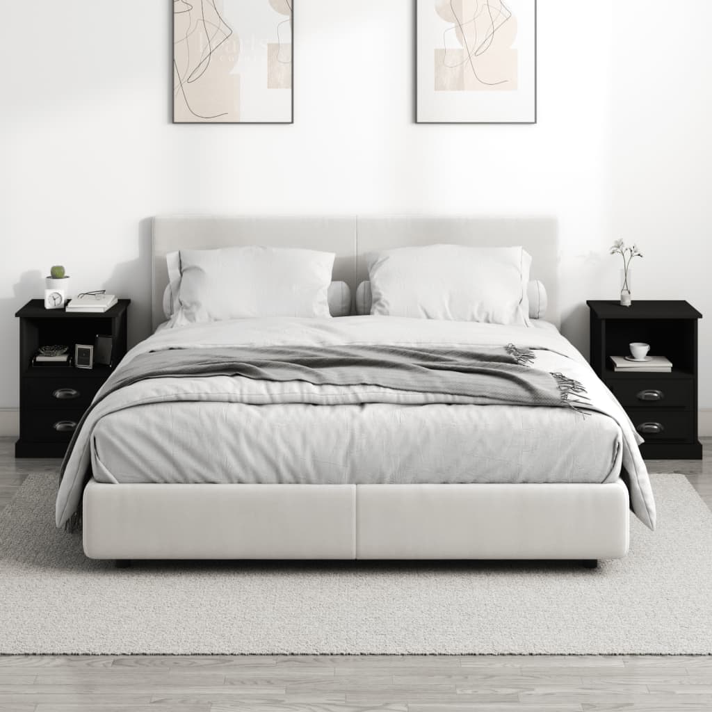 Mesas de cabeceira 2 pcs 43x36x60 cm preto