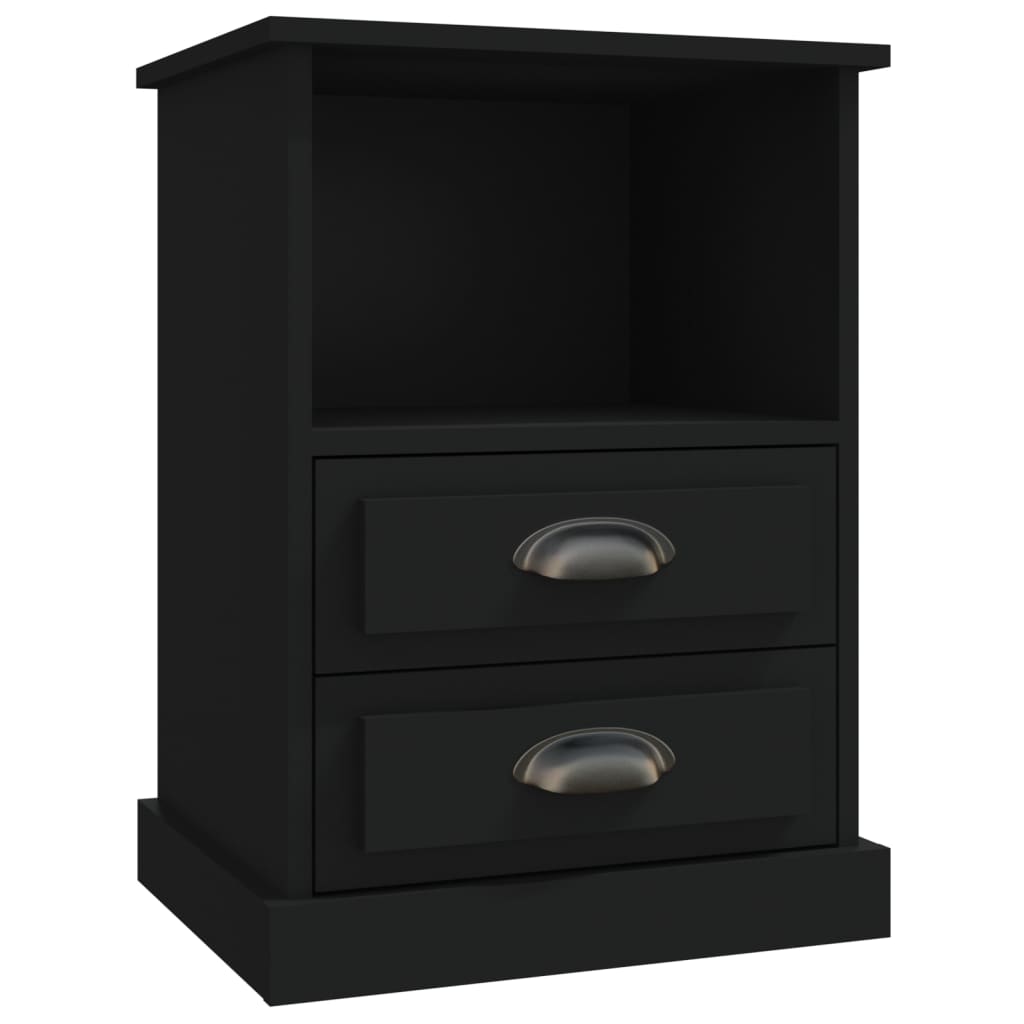 Mesas de cabeceira 2 pcs 43x36x60 cm preto