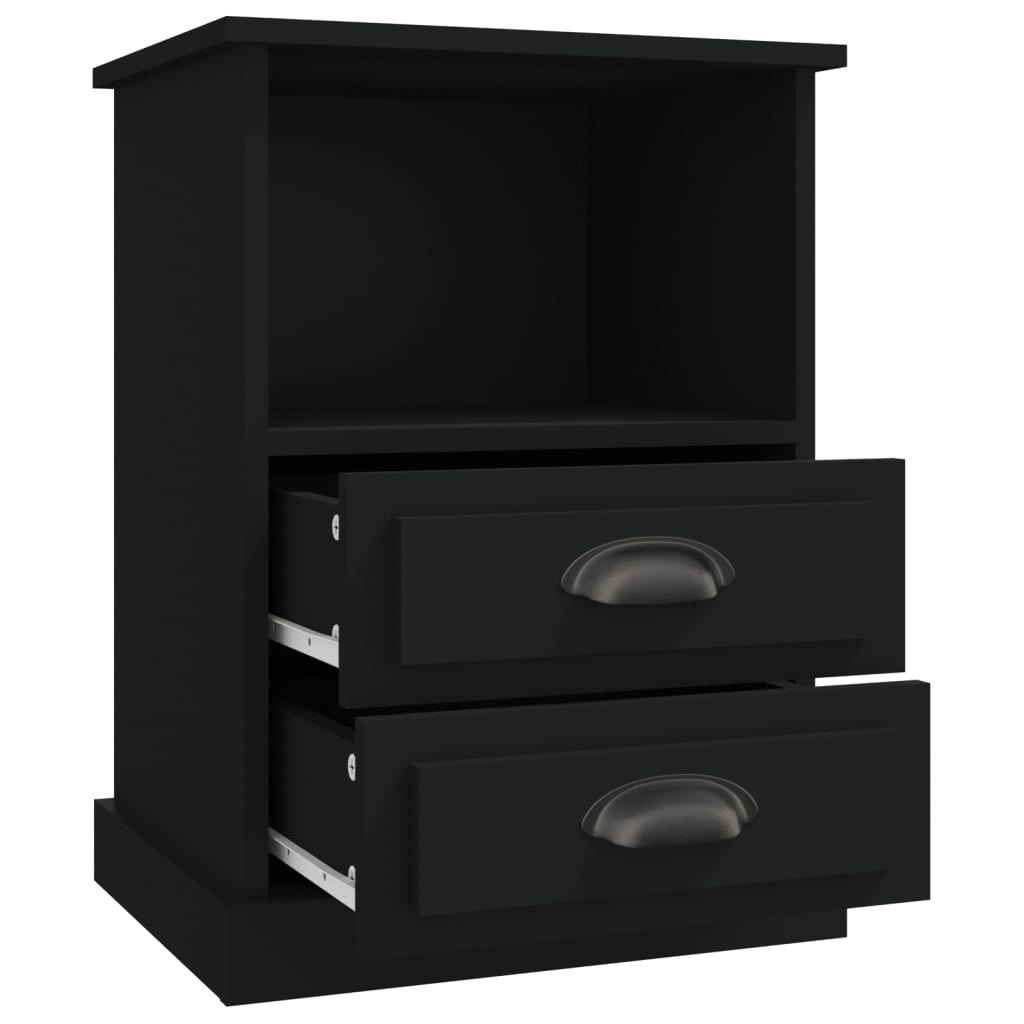 Mesas de cabeceira 2 pcs 43x36x60 cm preto