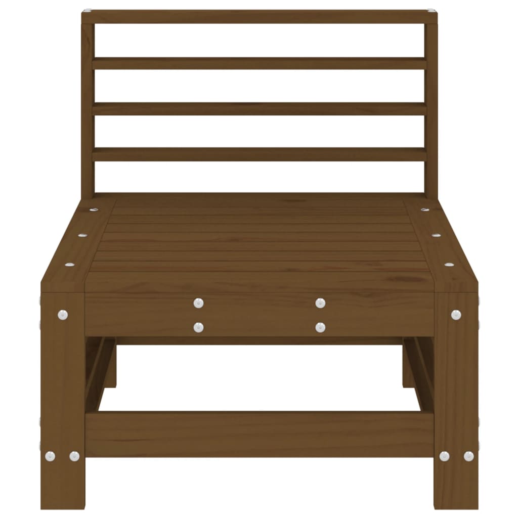 Sofás de centro para jardim 2 pcs pinho maciço castanho-mel
