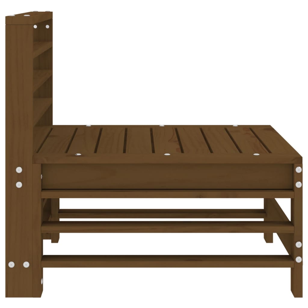 Sofás de centro para jardim 2 pcs pinho maciço castanho-mel