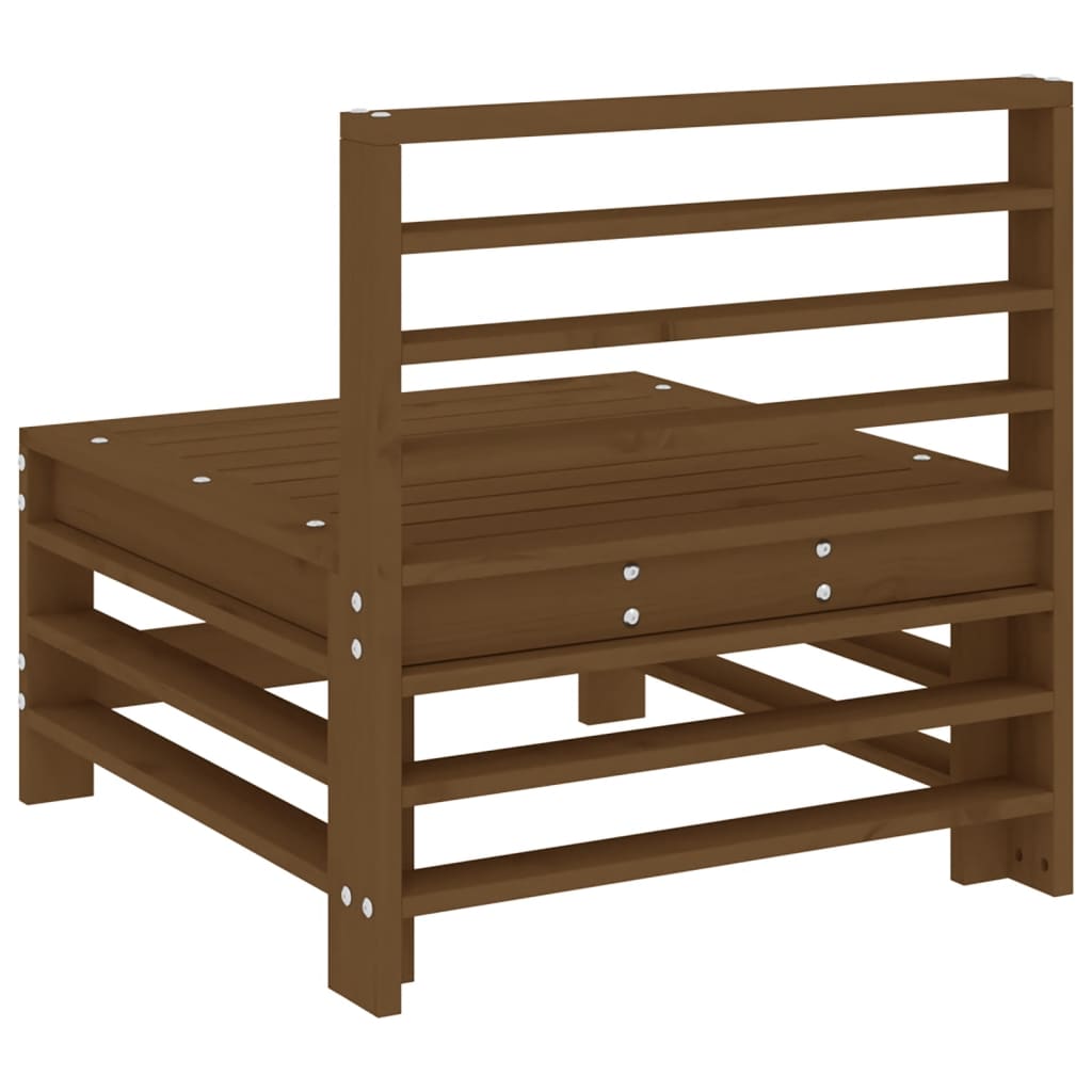 Sofás de centro para jardim 2 pcs pinho maciço castanho-mel