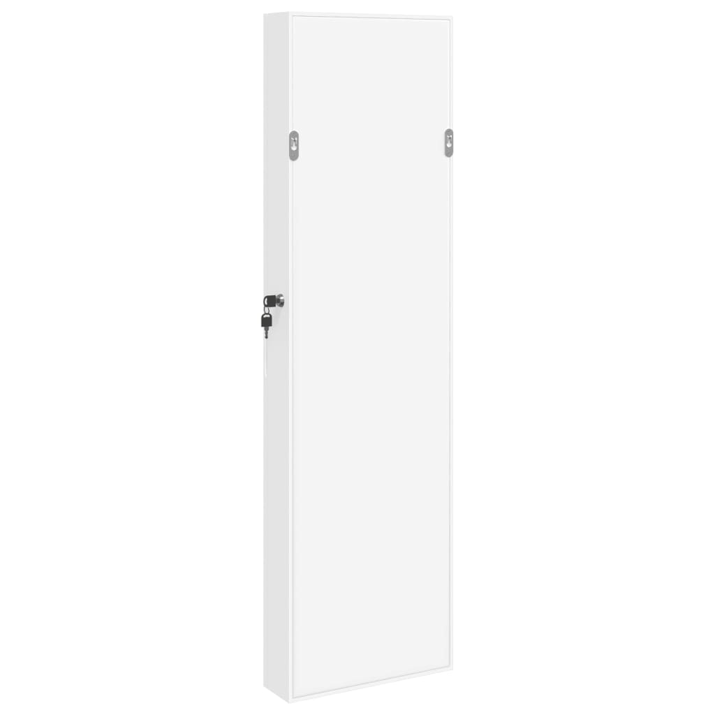 Móvel para joias de parede espelhado 30x8,5x106 cm branco
