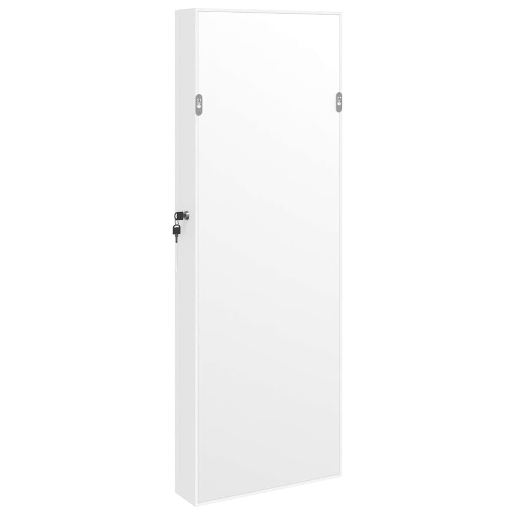 Móvel para joias de parede espelhado com luzes LED branco
