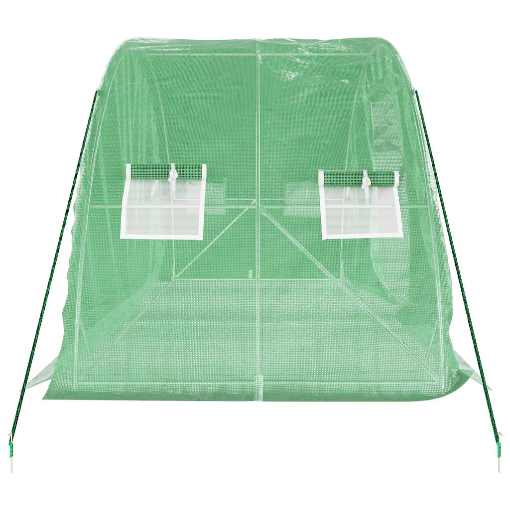 Estufa com estrutura de aço 10 m² 5x2x2,3 m verde