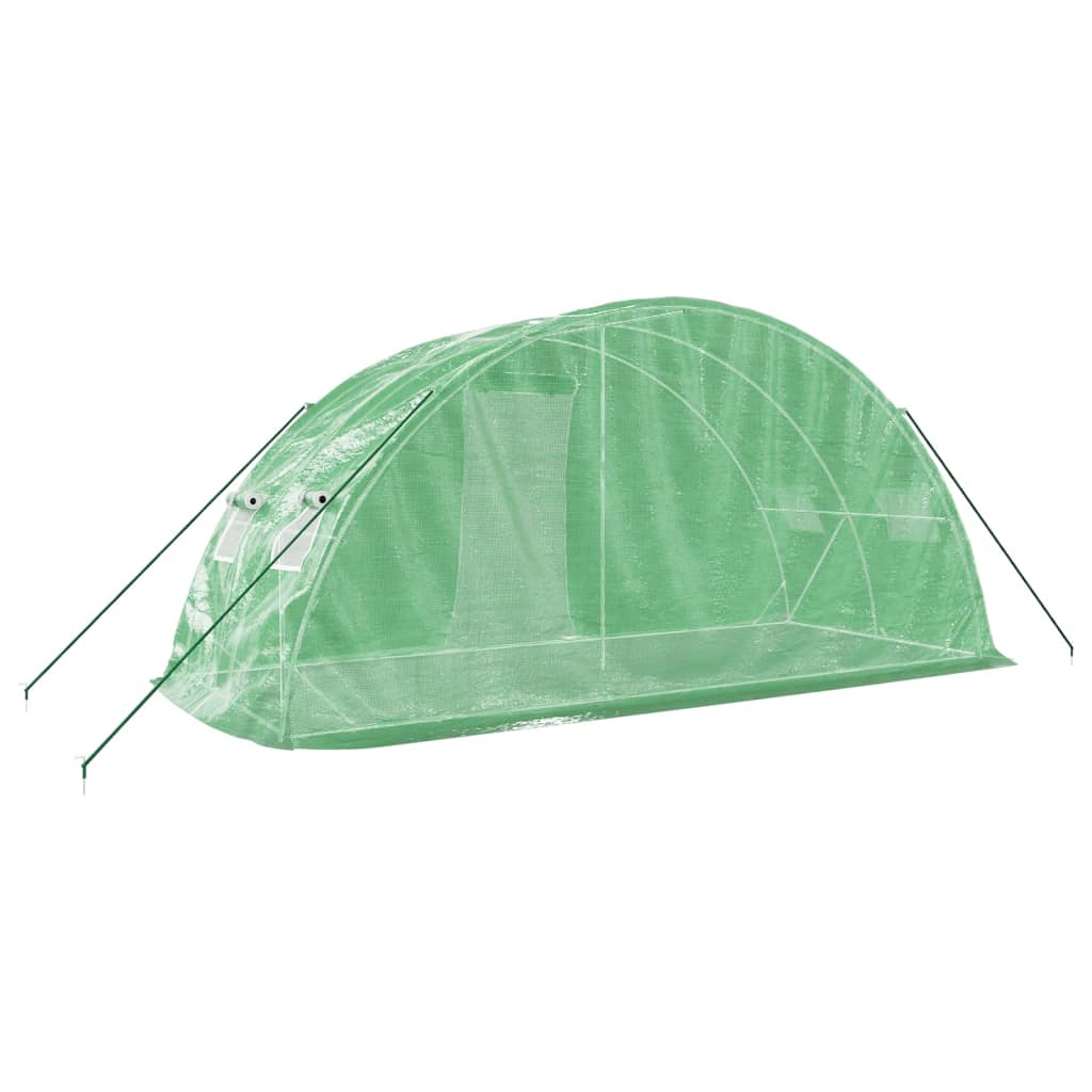 Estufa com estrutura de aço 10 m² 5x2x2,3 m verde