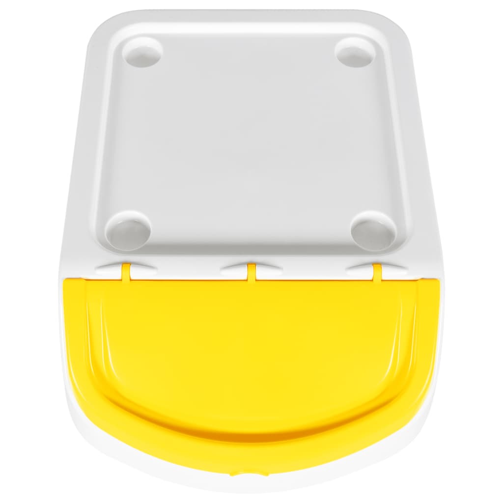 Caixotes do lixo com tampa empilháveis 3 pcs 78 L PP branco