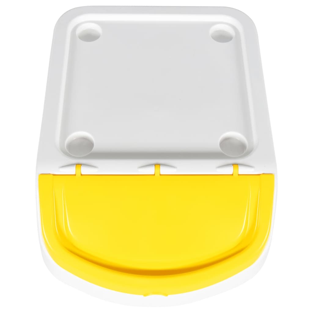 Caixotes do lixo com tampa empilháveis 3 pcs 120 L PP branco