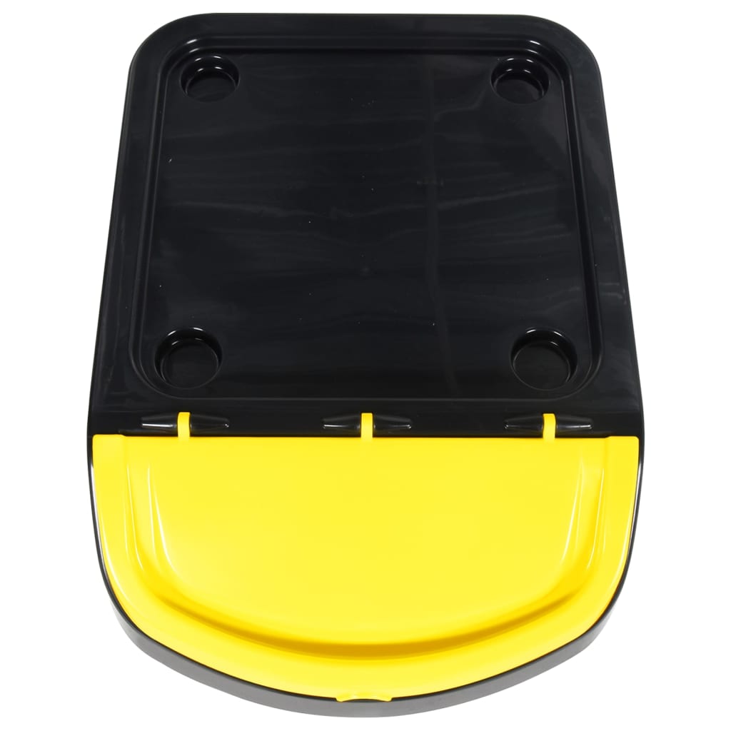 Caixotes do lixo com tampa empilháveis 3 pcs 120 L PP preto