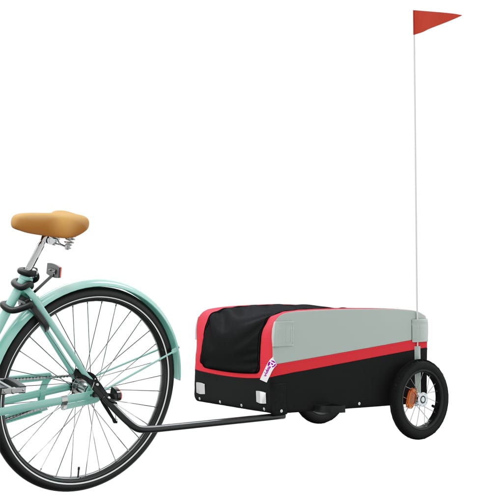 Reboque para bicicleta 30 kg ferro preto e vermelho