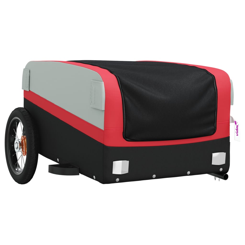 Reboque para bicicleta 30 kg ferro preto e vermelho