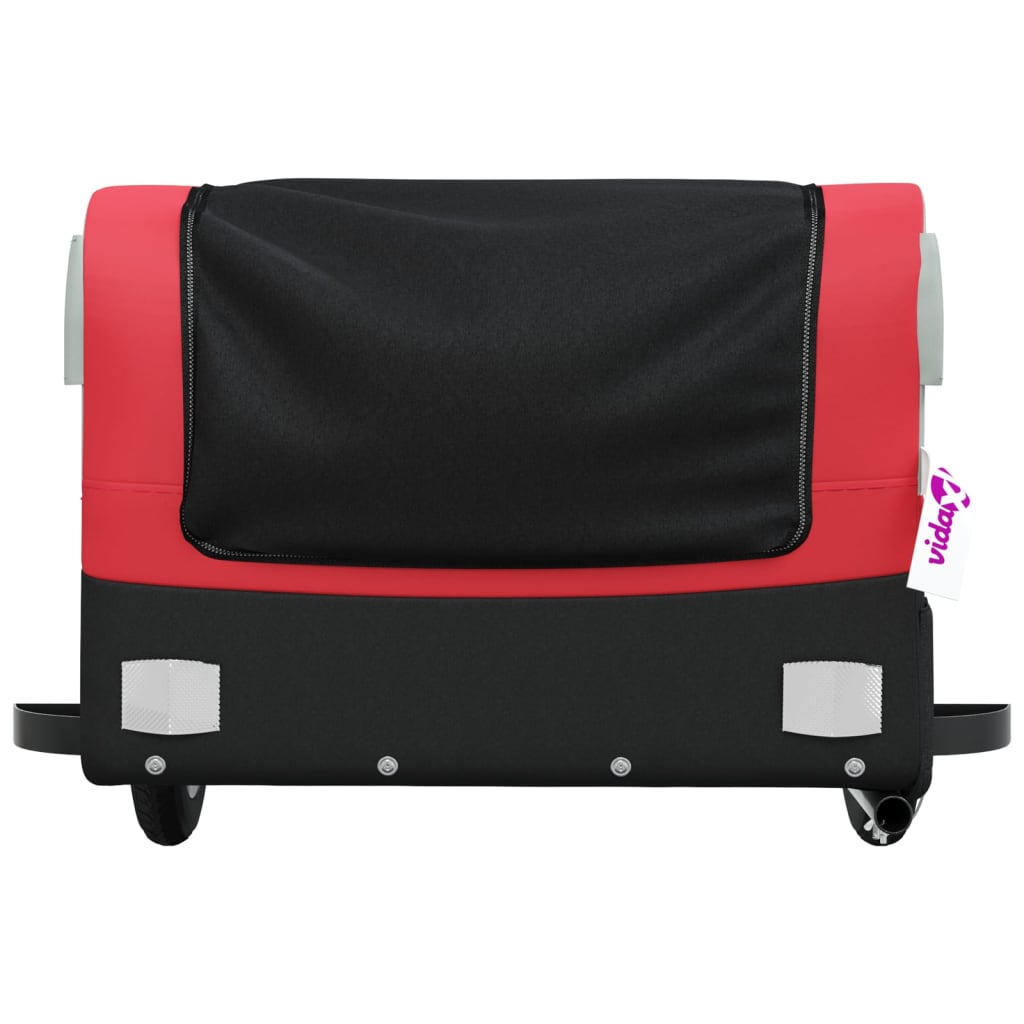 Reboque para bicicleta 30 kg ferro preto e vermelho