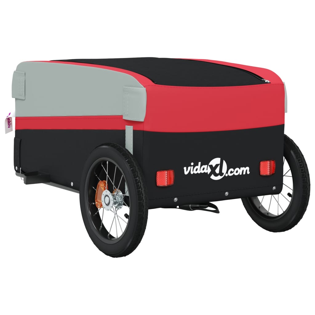 Reboque para bicicleta 30 kg ferro preto e vermelho