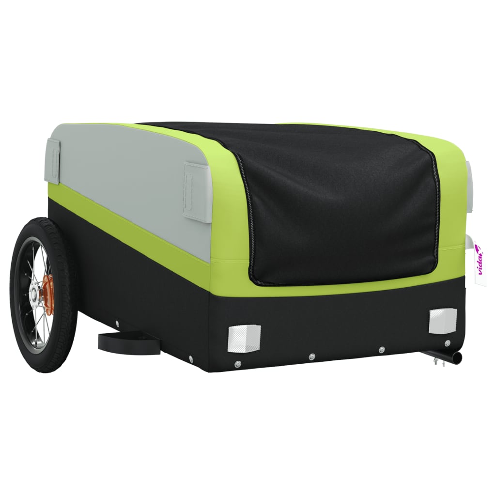 Reboque para bicicleta 30 kg ferro preto e verde