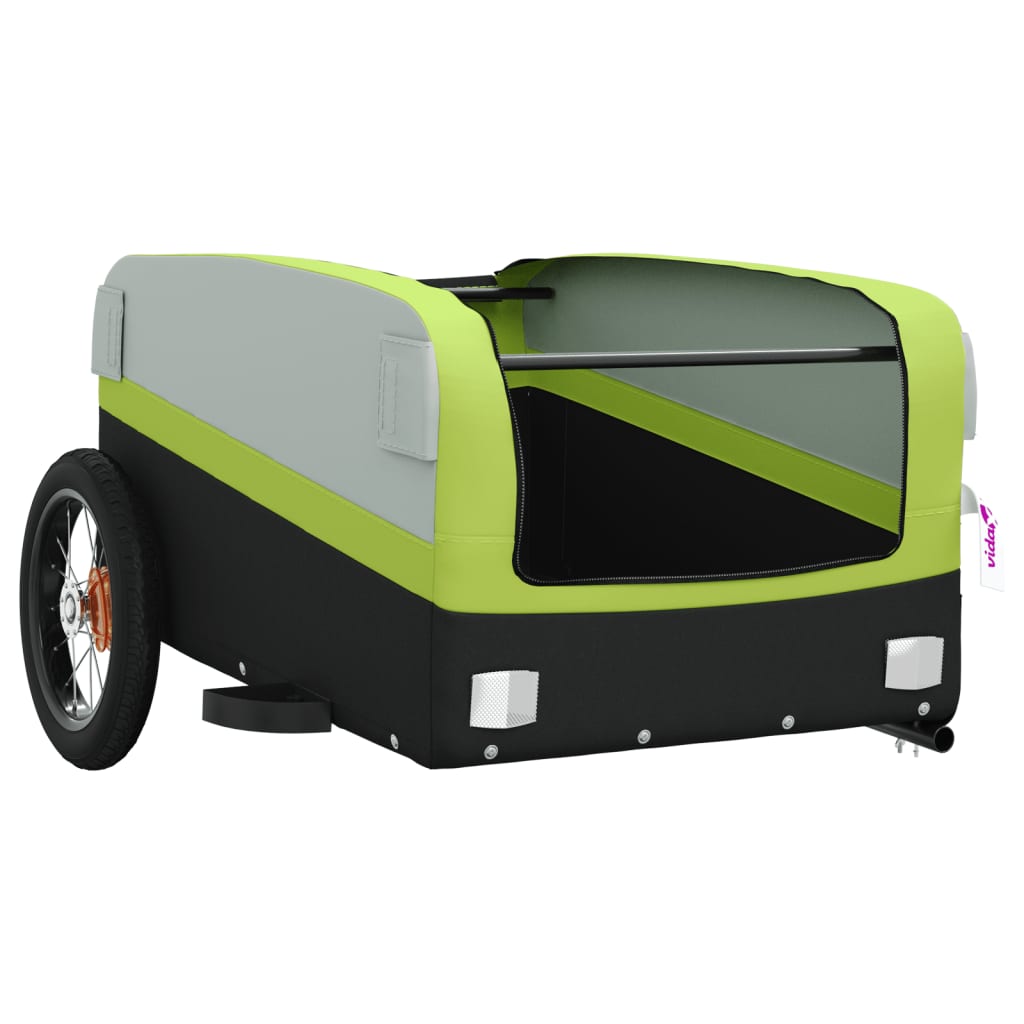 Reboque para bicicleta 30 kg ferro preto e verde
