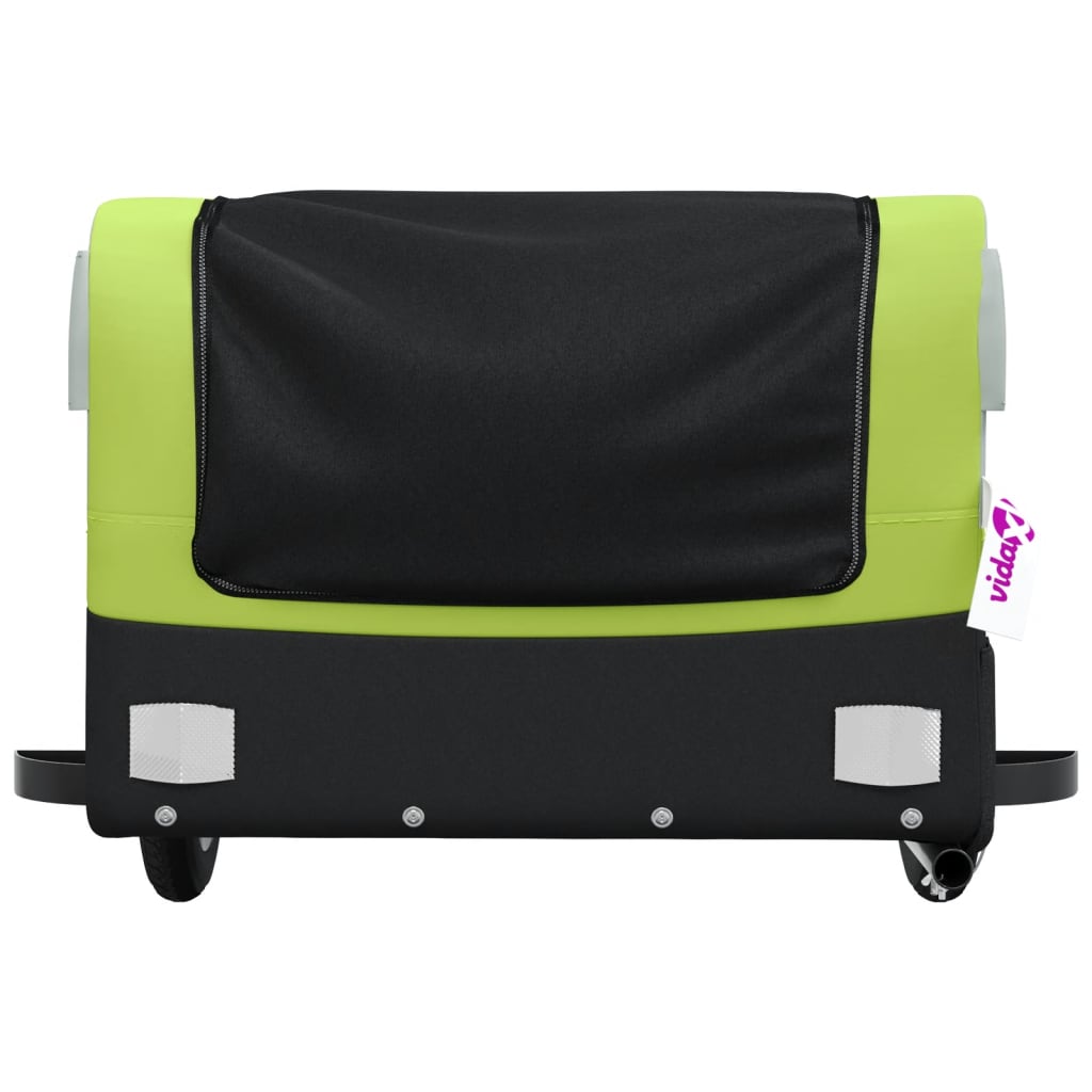 Reboque para bicicleta 30 kg ferro preto e verde
