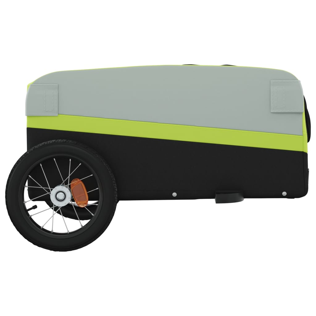 Reboque para bicicleta 30 kg ferro preto e verde