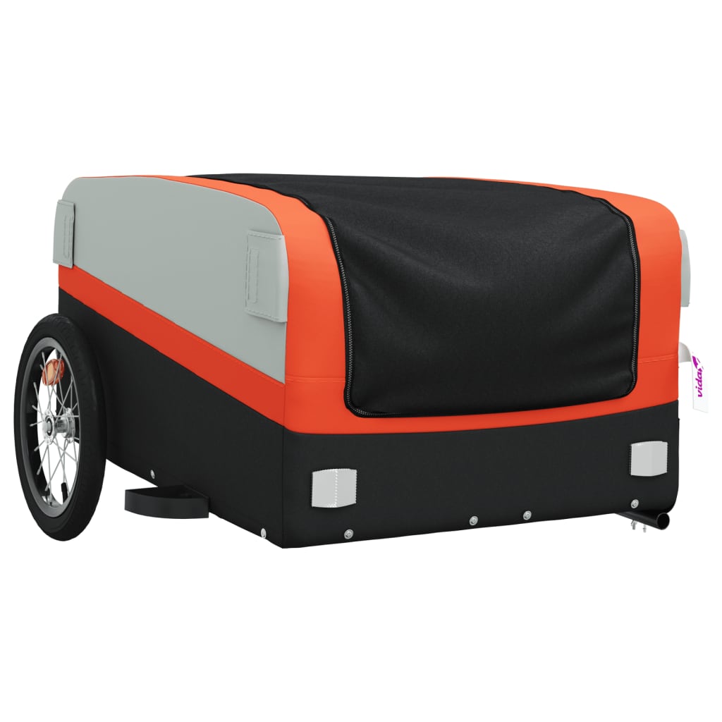 Reboque para bicicleta 45 kg ferro preto e laranja