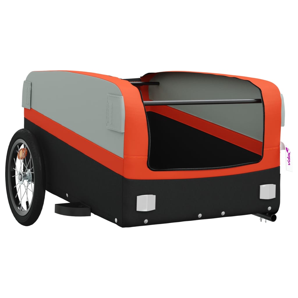 Reboque para bicicleta 45 kg ferro preto e laranja