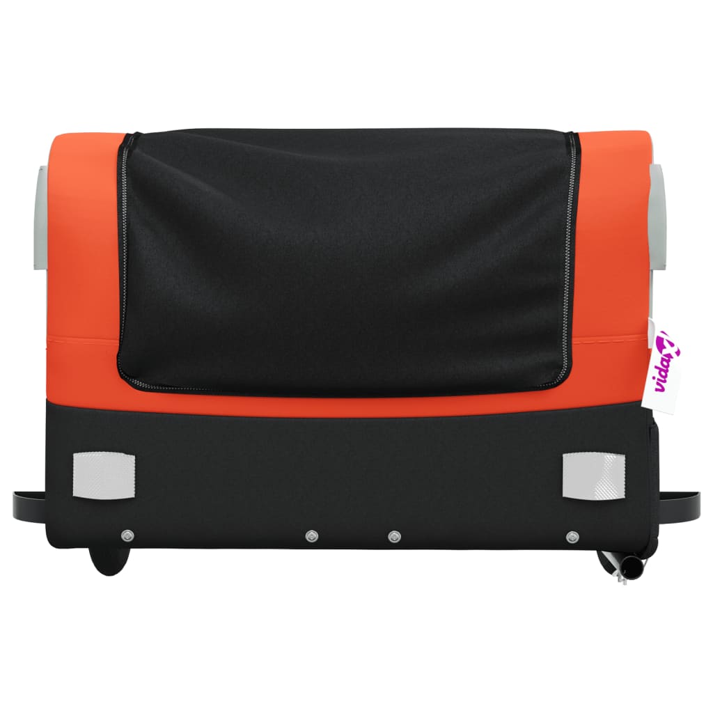 Reboque para bicicleta 45 kg ferro preto e laranja