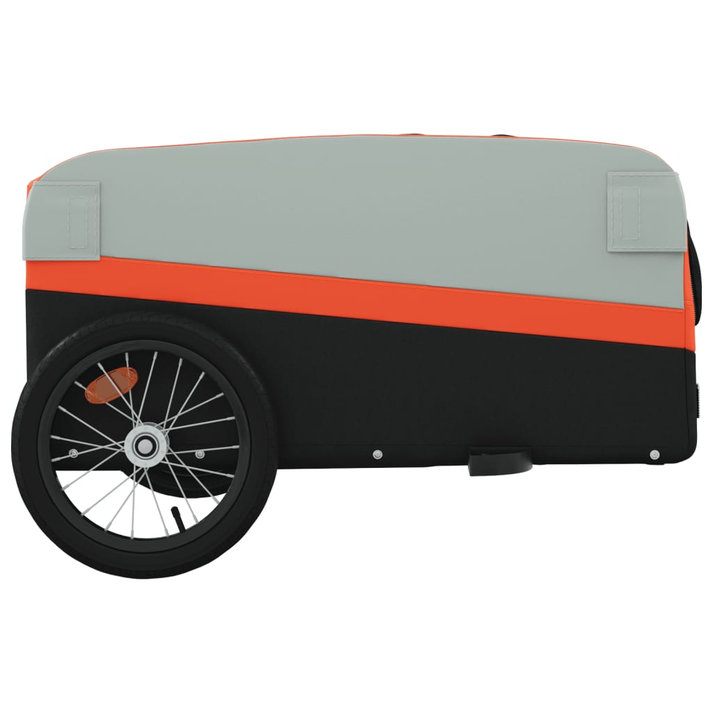 Reboque para bicicleta 45 kg ferro preto e laranja