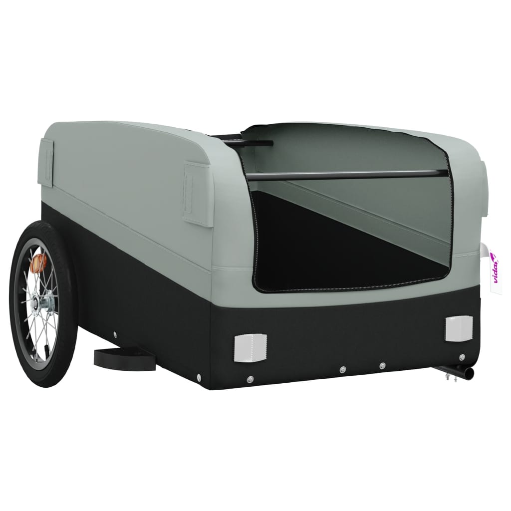Reboque para bicicleta 45 kg ferro preto e cinza