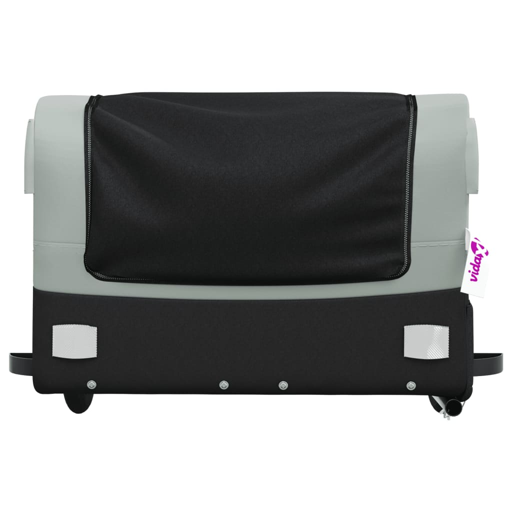 Reboque para bicicleta 45 kg ferro preto e cinza