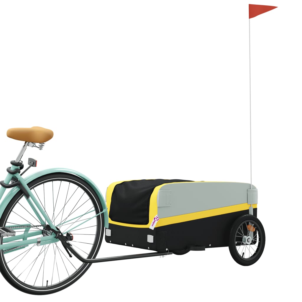 Reboque para bicicleta 45 kg ferro preto e amarelo