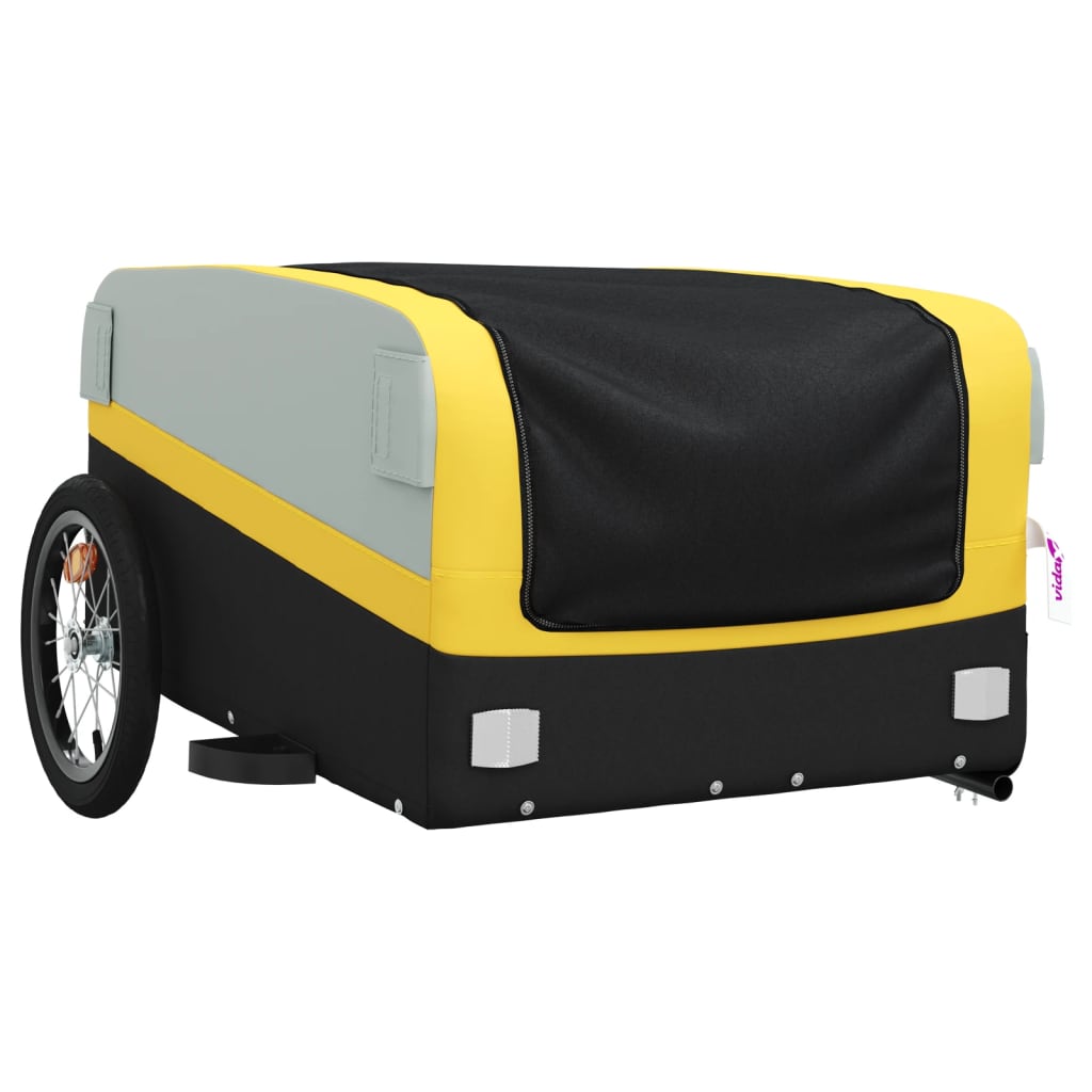 Reboque para bicicleta 45 kg ferro preto e amarelo