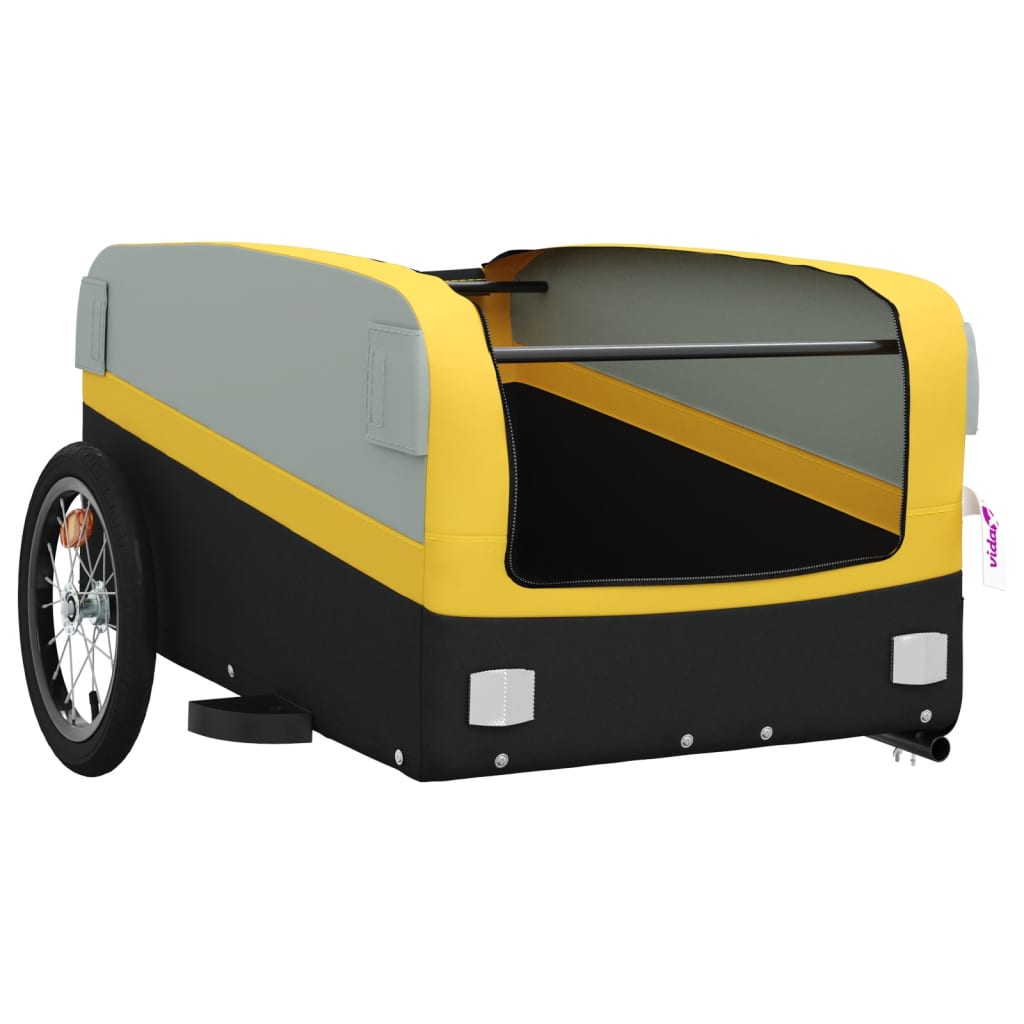 Reboque para bicicleta 45 kg ferro preto e amarelo