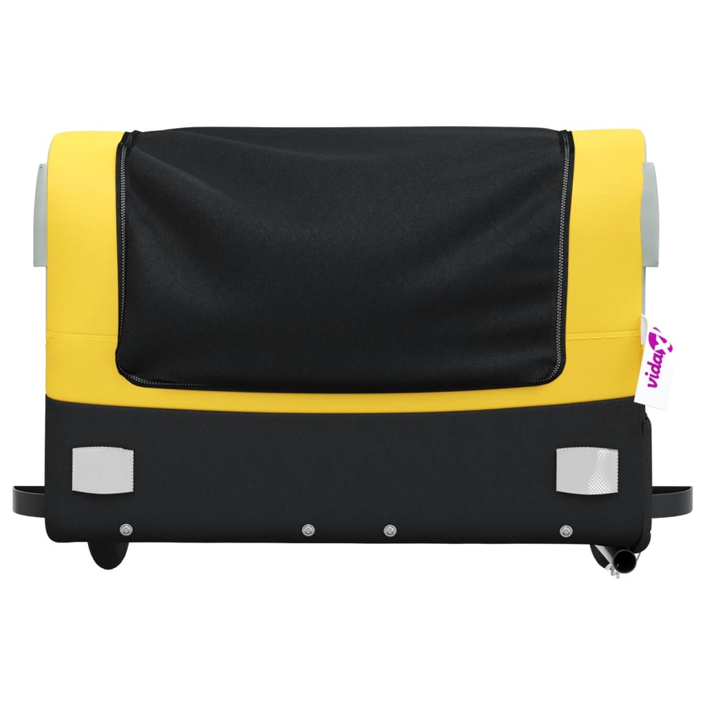 Reboque para bicicleta 45 kg ferro preto e amarelo