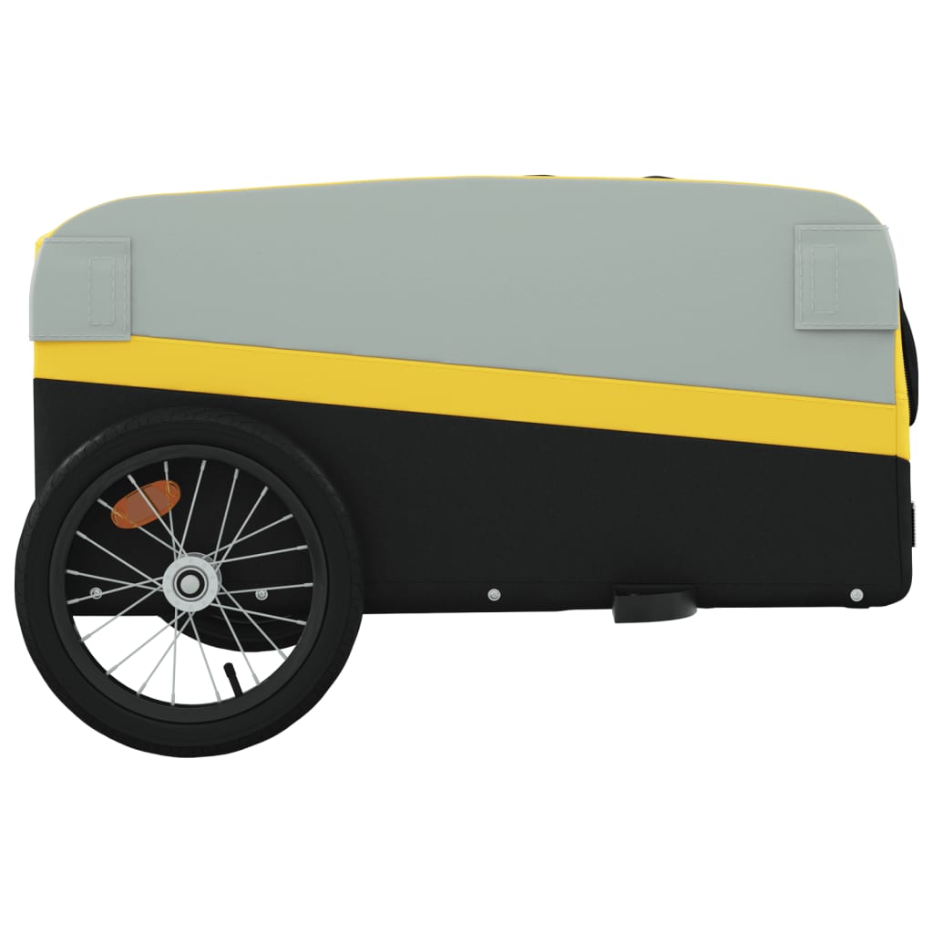 Reboque para bicicleta 45 kg ferro preto e amarelo