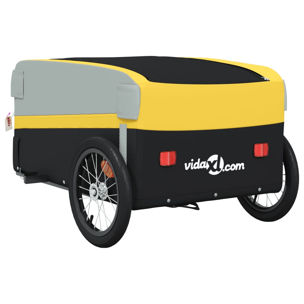 Reboque para bicicleta 45 kg ferro preto e amarelo
