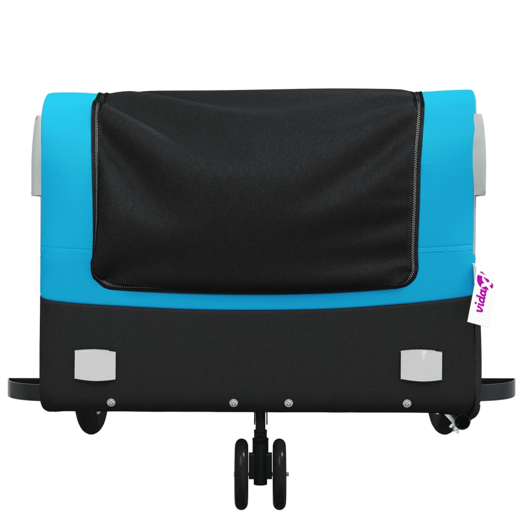 Reboque para bicicleta 45 kg ferro preto e azul