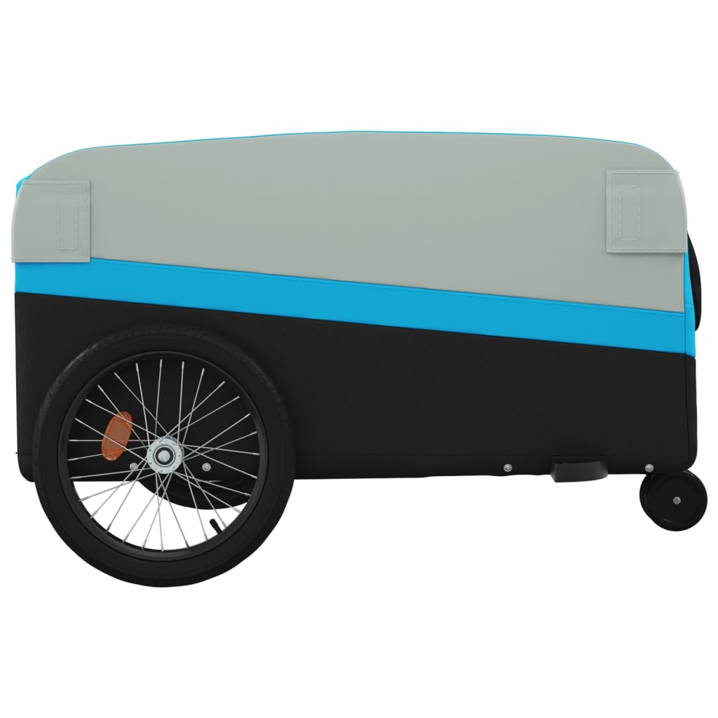 Reboque para bicicleta 45 kg ferro preto e azul