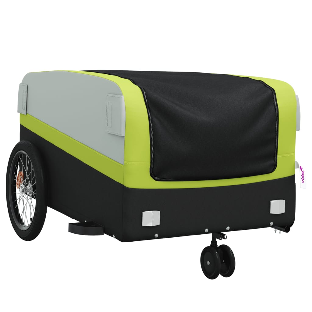 Reboque para bicicleta 45 kg ferro preto e verde