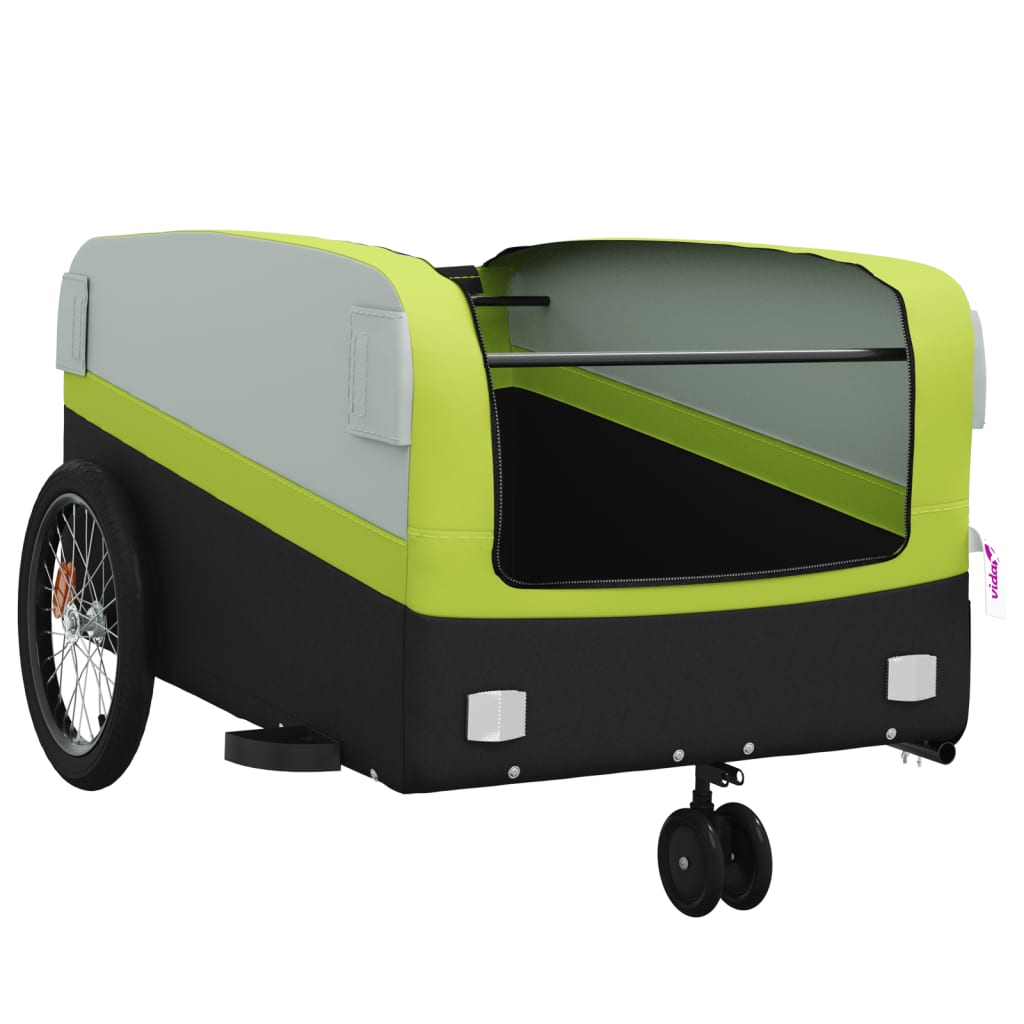 Reboque para bicicleta 45 kg ferro preto e verde