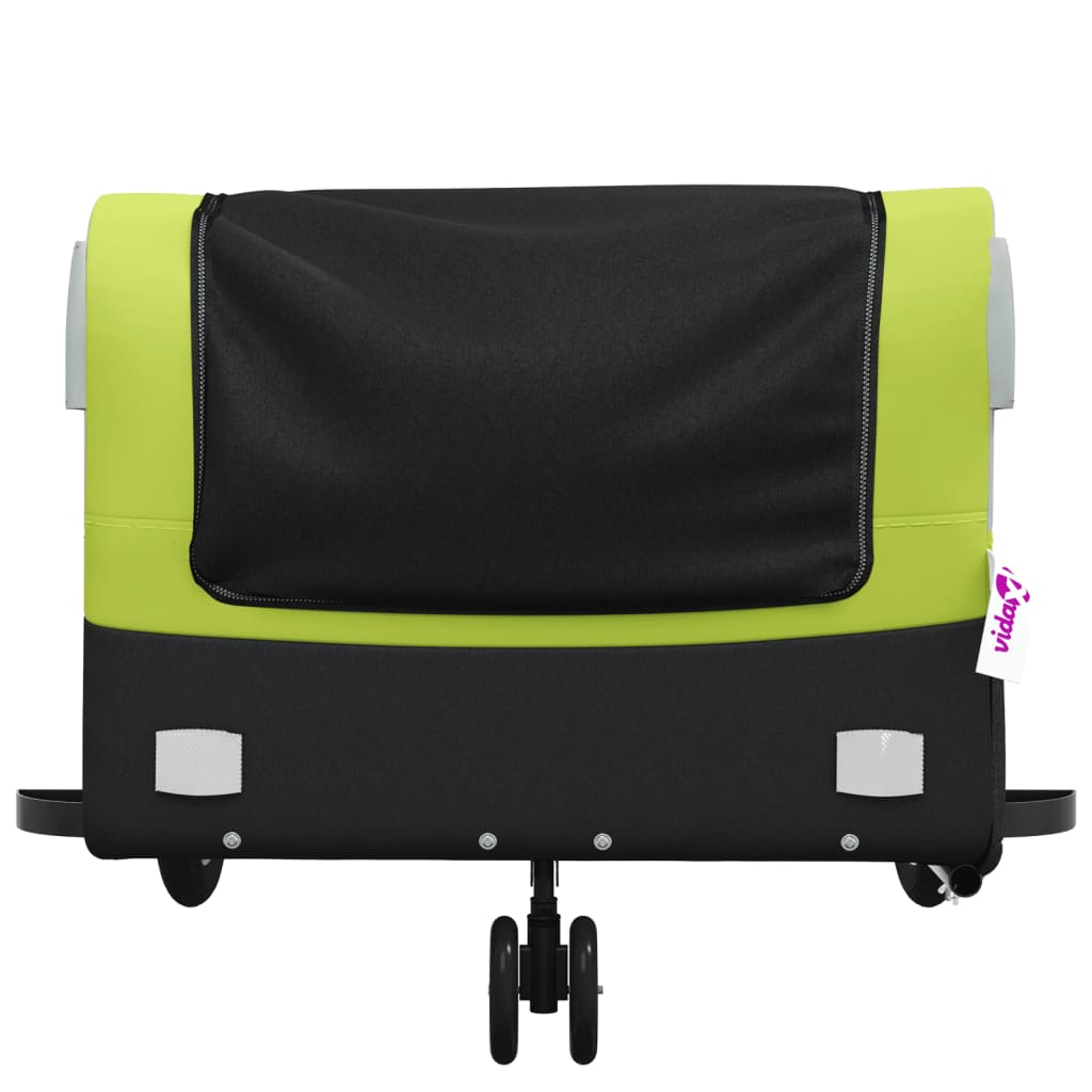 Reboque para bicicleta 45 kg ferro preto e verde