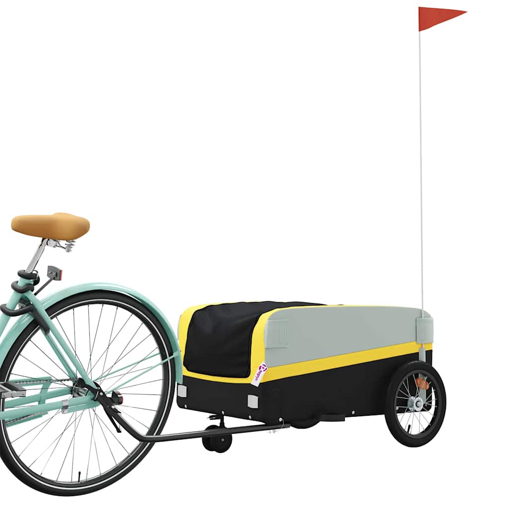 Reboque para bicicleta 45 kg ferro preto e amarelo